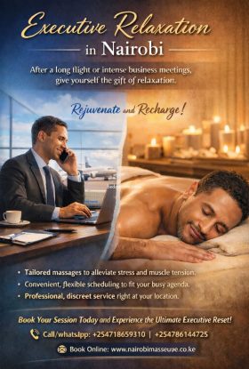 Premium home and hotel massage services available +254718659310